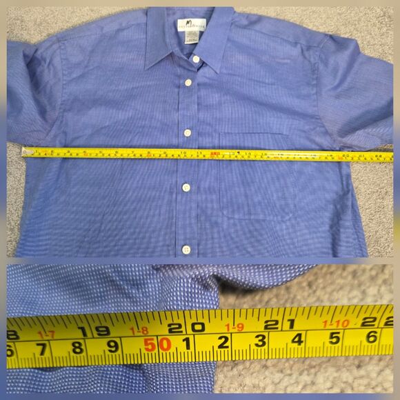 Blue Check Button Down Shirt Cutter & Buck Long Sleeve Women MEDIUM 100% Cotton - Picture 7 of 14
